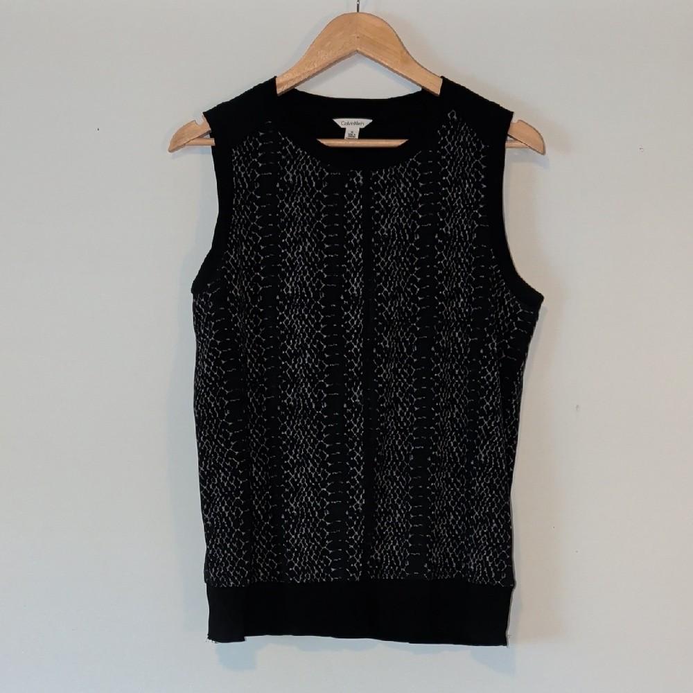 Calvin Klein Black Sleeveless Shell